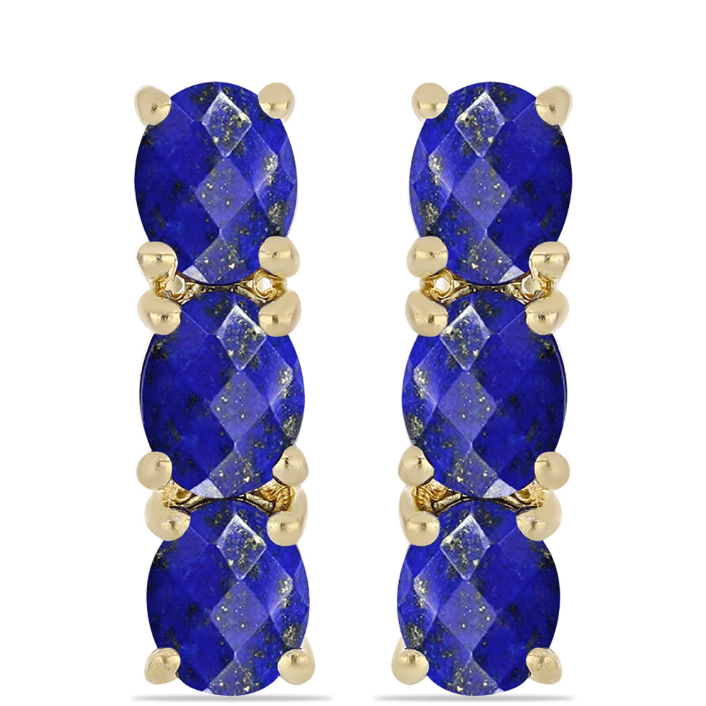 Goldplattierte Silberohrringe mit Lapislazuli