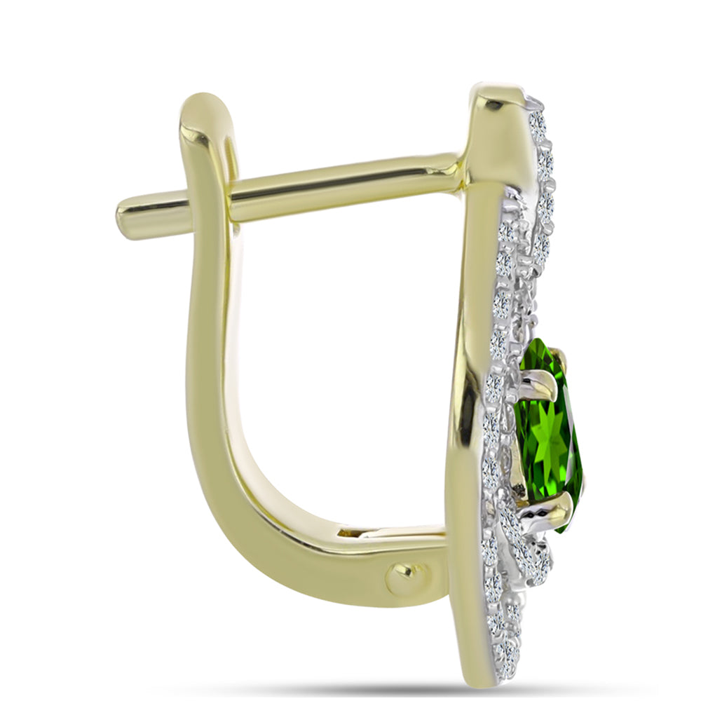 Goldplattierte Silberohrringe mit Regenbogensaphir und weißem Topas