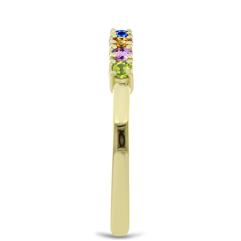 Goldplattierter Silberring mit Regenbogensaphir