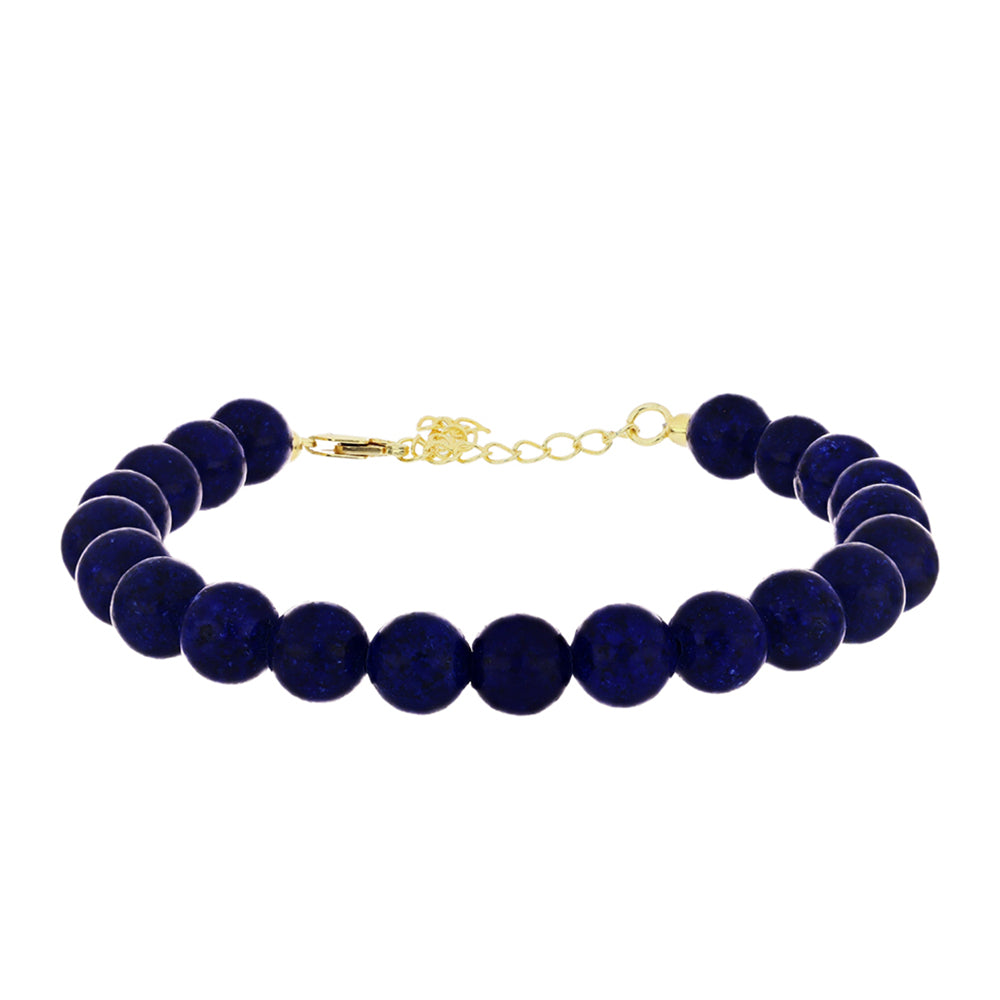 Goldplattiertes Silberarmband mit Lapislazuli