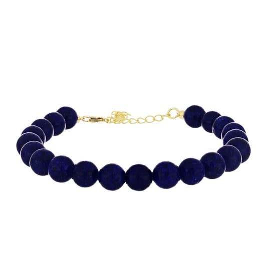 Goldplattiertes Silberarmband mit Lapislazuli