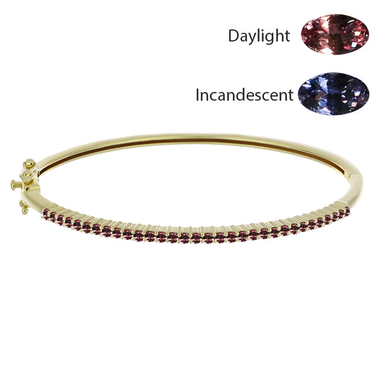Goldplattierter Silberarmreif mit farbwechselndem Granat aus Tsivory