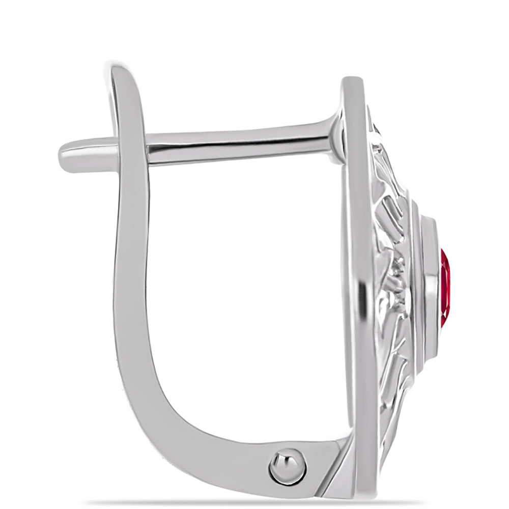 Silberohrringe mit Rubin aus Madagaskar