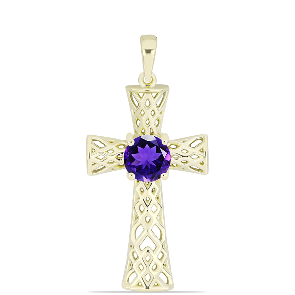 Goldplattierter Silberanhänger mit marokkanischem Amethyst