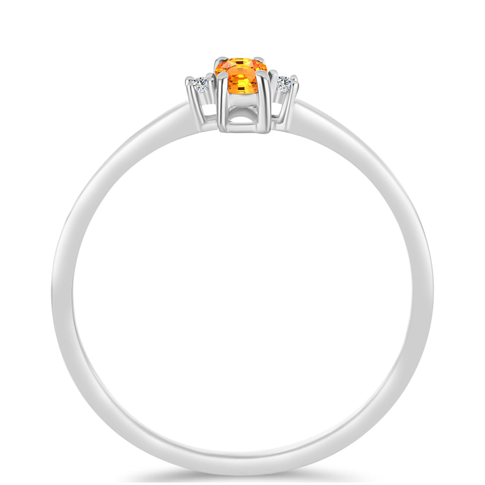 Silberring mit Padparadscha Saphir und weißem Topas