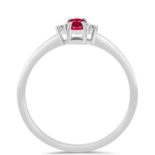 Silberring mit Rubin aus Madagaskar und weißem Topas