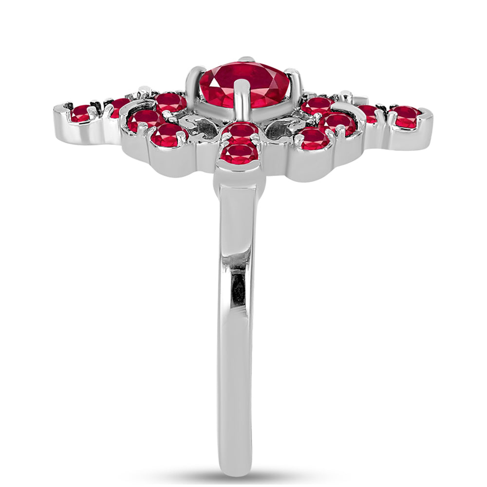 Silberring mit Rubin aus Madagaskar