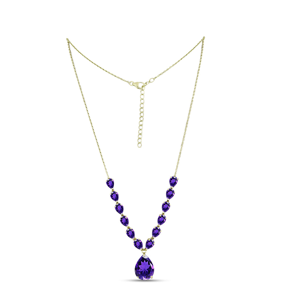 Goldplattierte Silberhalskette mit marokkanischem Amethyst