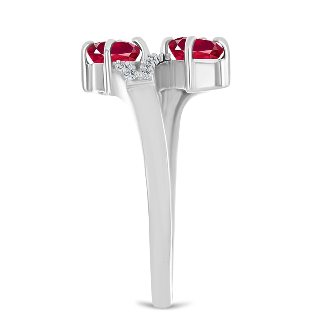 Silberring mit Rubin aus Madagaskar und weißem Topas