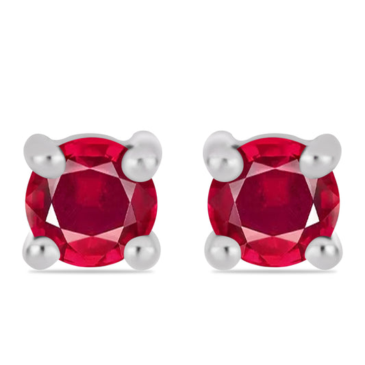 Silberohrringe mit Rubin aus Madagaskar