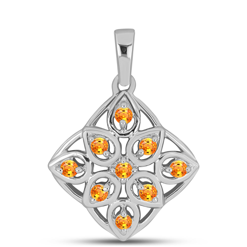 Silberanhänger mit Padparadscha Saphir