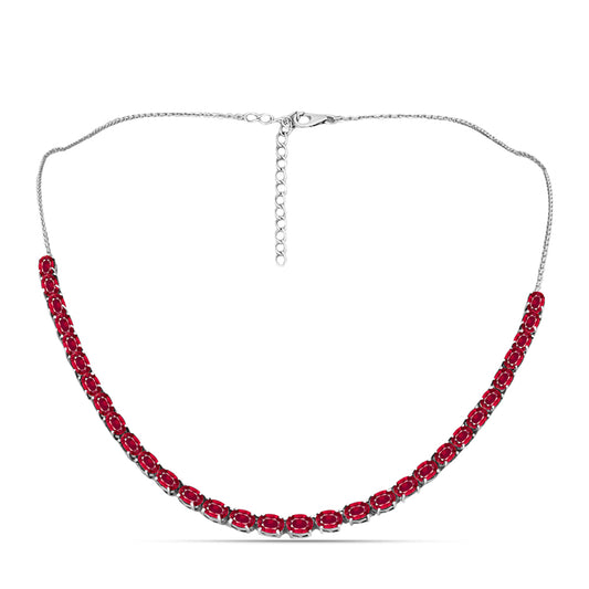 Silberhalskette mit Rubin aus Madagaskar
