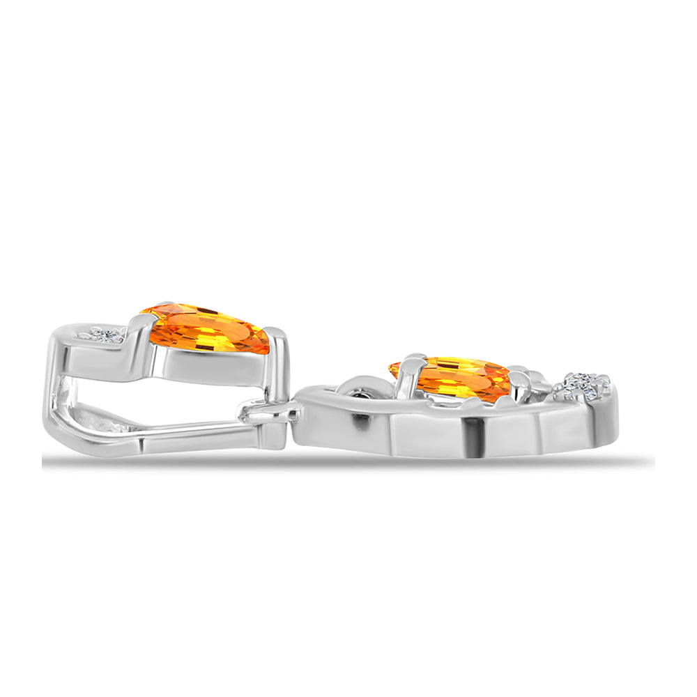 Silberanhänger mit Padparadscha Saphir und weißem Topas