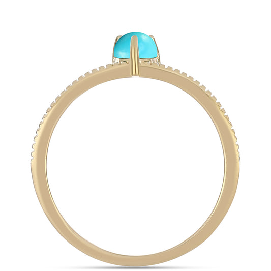 Goldplattierter Silberring mit Dornröschen Türkis