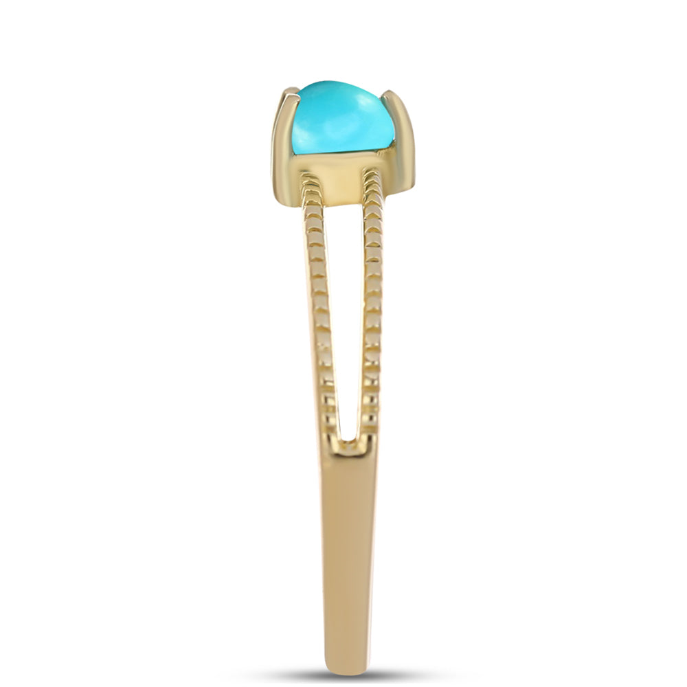 Goldplattierter Silberring mit Dornröschen Türkis