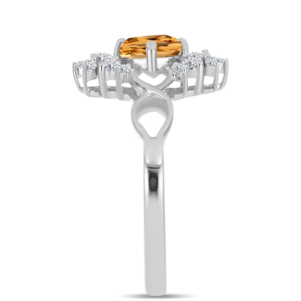 Silberring mit Kaiserlichem Gelben Topas und weißem Topas 4