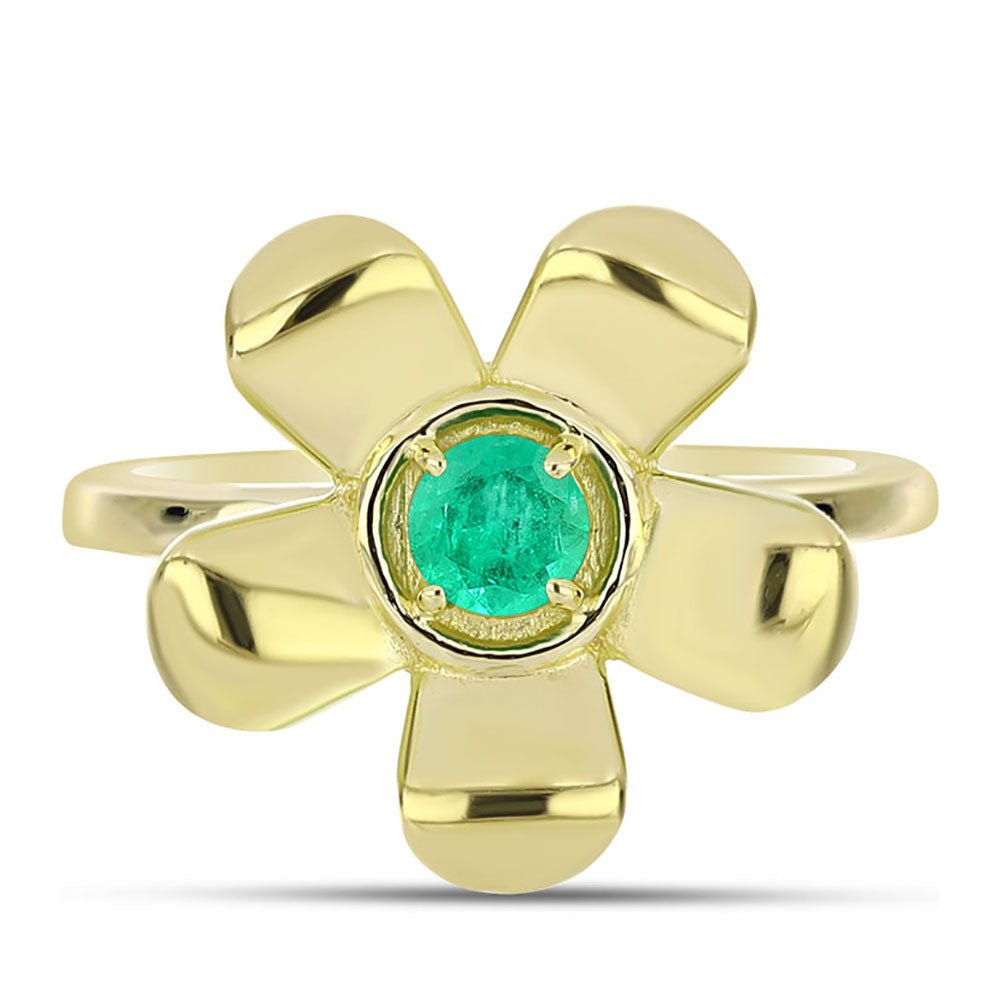 Goldplattierter Silberring mit kolumbianischem Smaragd 1