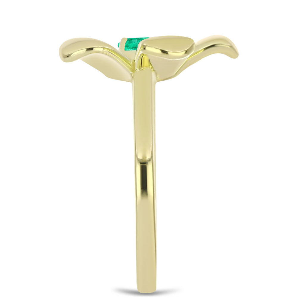 Goldplattierter Silberring mit kolumbianischem Smaragd 4