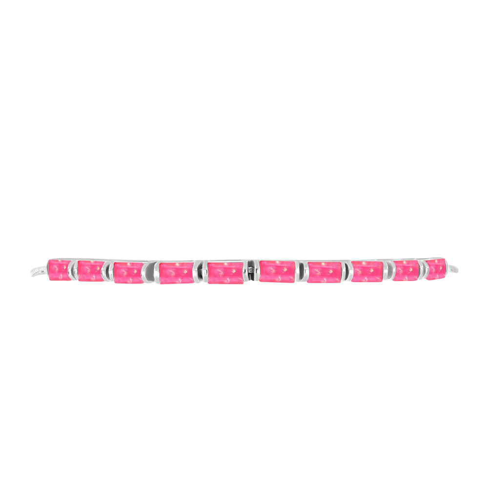 Silberarmband mit rosa Opal aus Lega Dembi