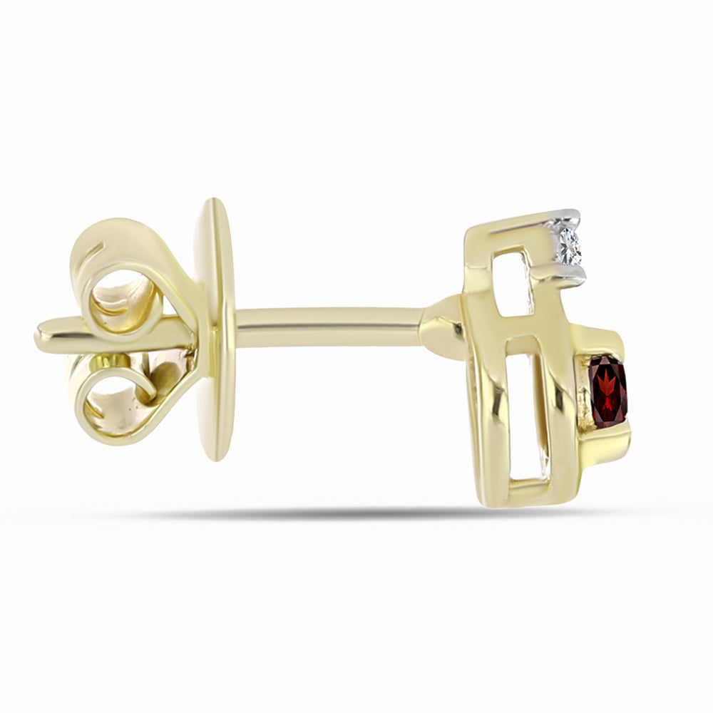 Goldplattierte Silberohrringe mit Barton Granat und weißem Topas