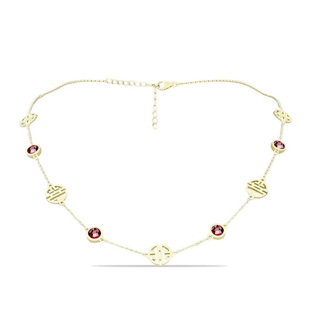 Goldplattierte Silberhalskette mit Barton Granat