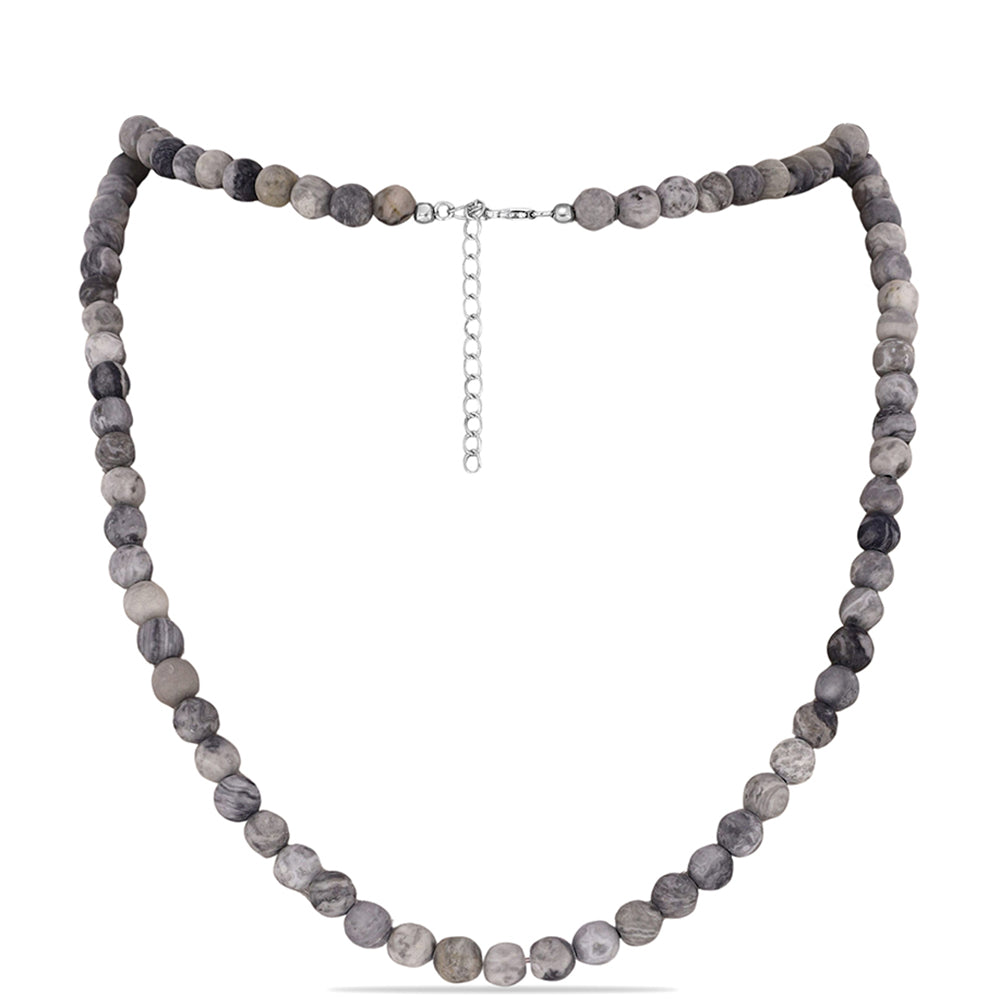 Silberhalskette mit Picasso Jaspis