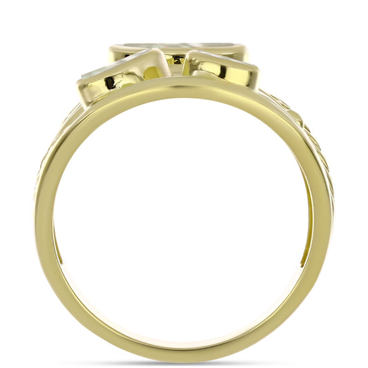 Goldplattierter Silberring mit Perlmutt