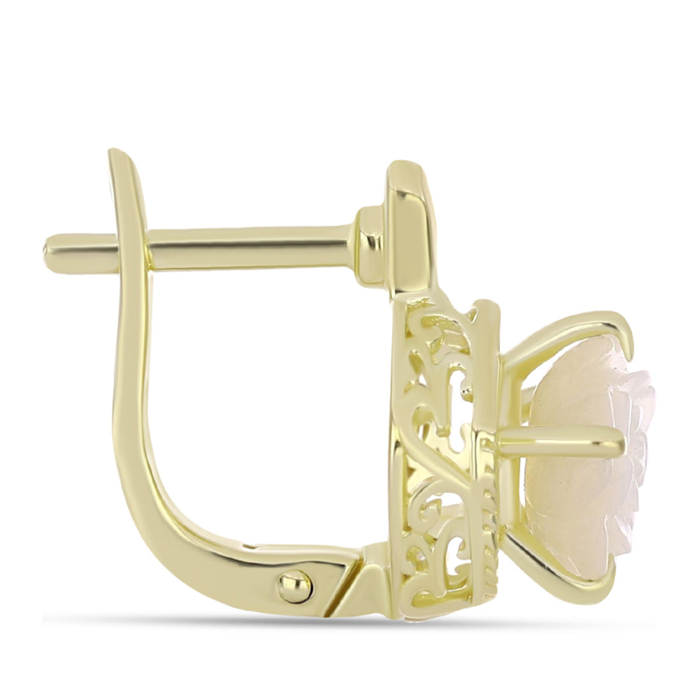 Goldplattierte Silberohrringe mit Perlmutt