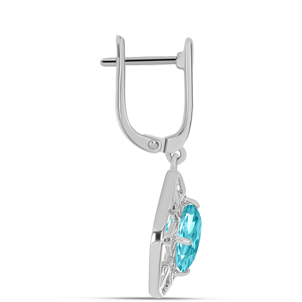Silberohrringe mit Paraiba Quarz
