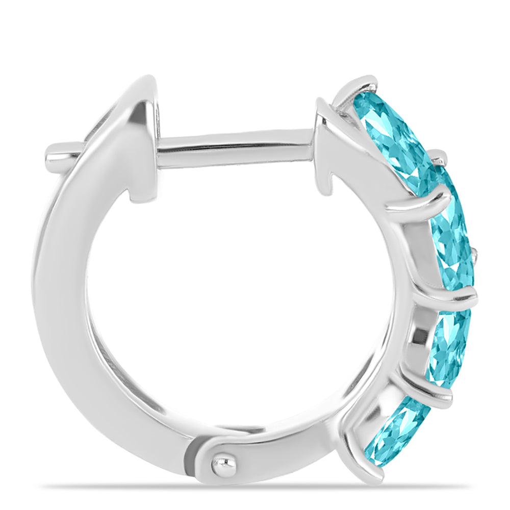 Silberohrringe mit Paraiba Quarz