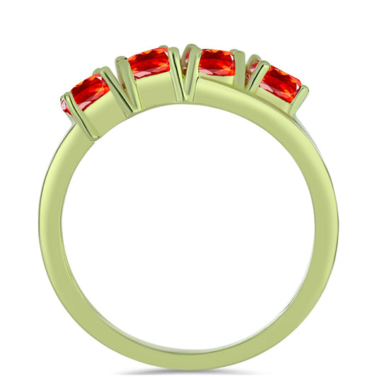 Goldplattierter Silberring mit äthiopischem rotem Opal aus Lega Dembi