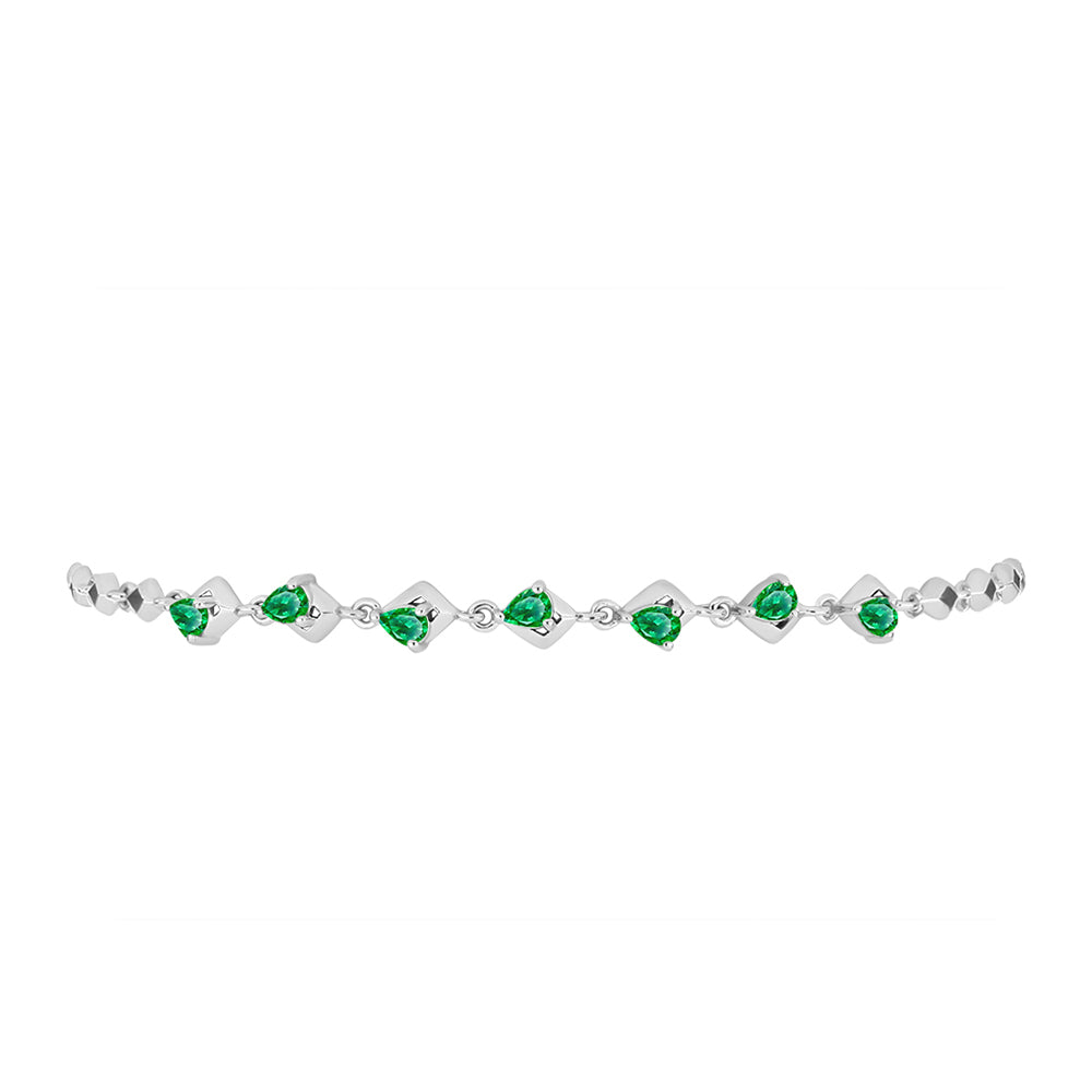 Silberarmband mit Kijani-Granat