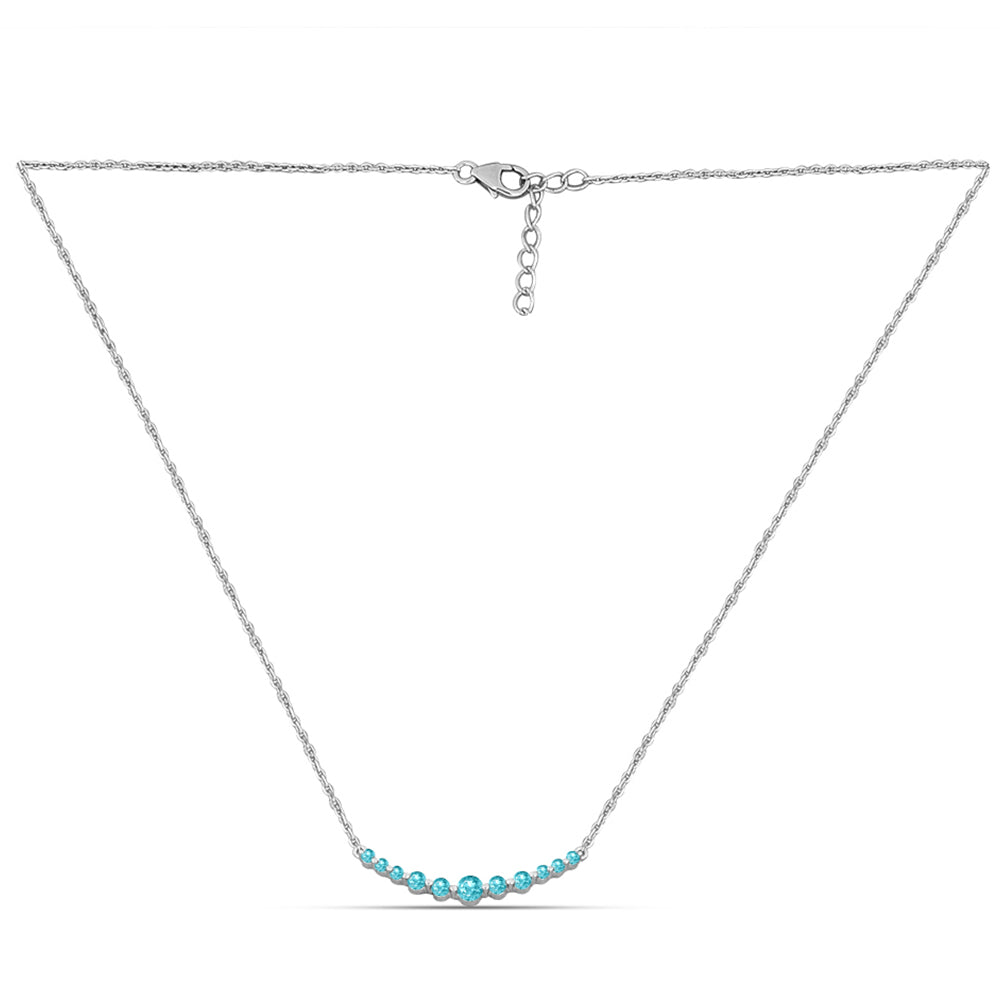 Silberhalskette mit Paraiba Quarz
