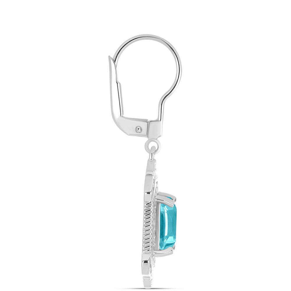 Silberohrringe mit Paraiba Quarz