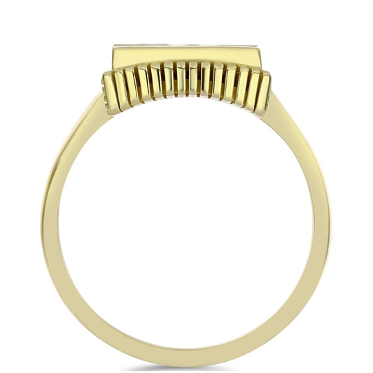 Goldplattierter Silberring mit Perlmutt