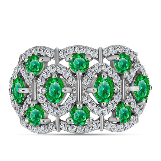 Silberring mit Kijani-Granat