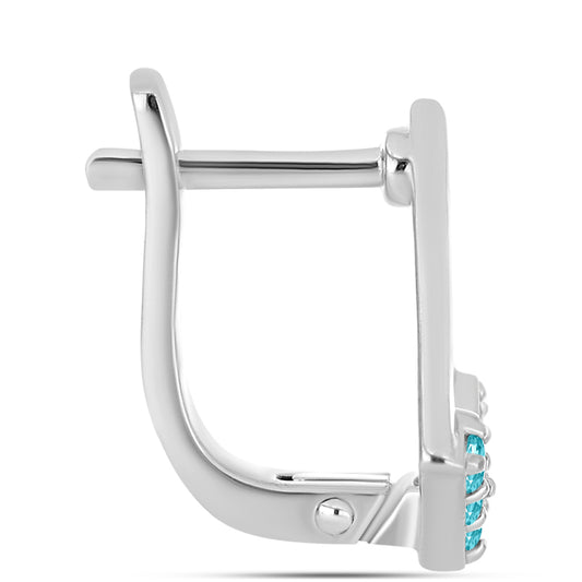 Silberohrringe mit Paraiba Quarz