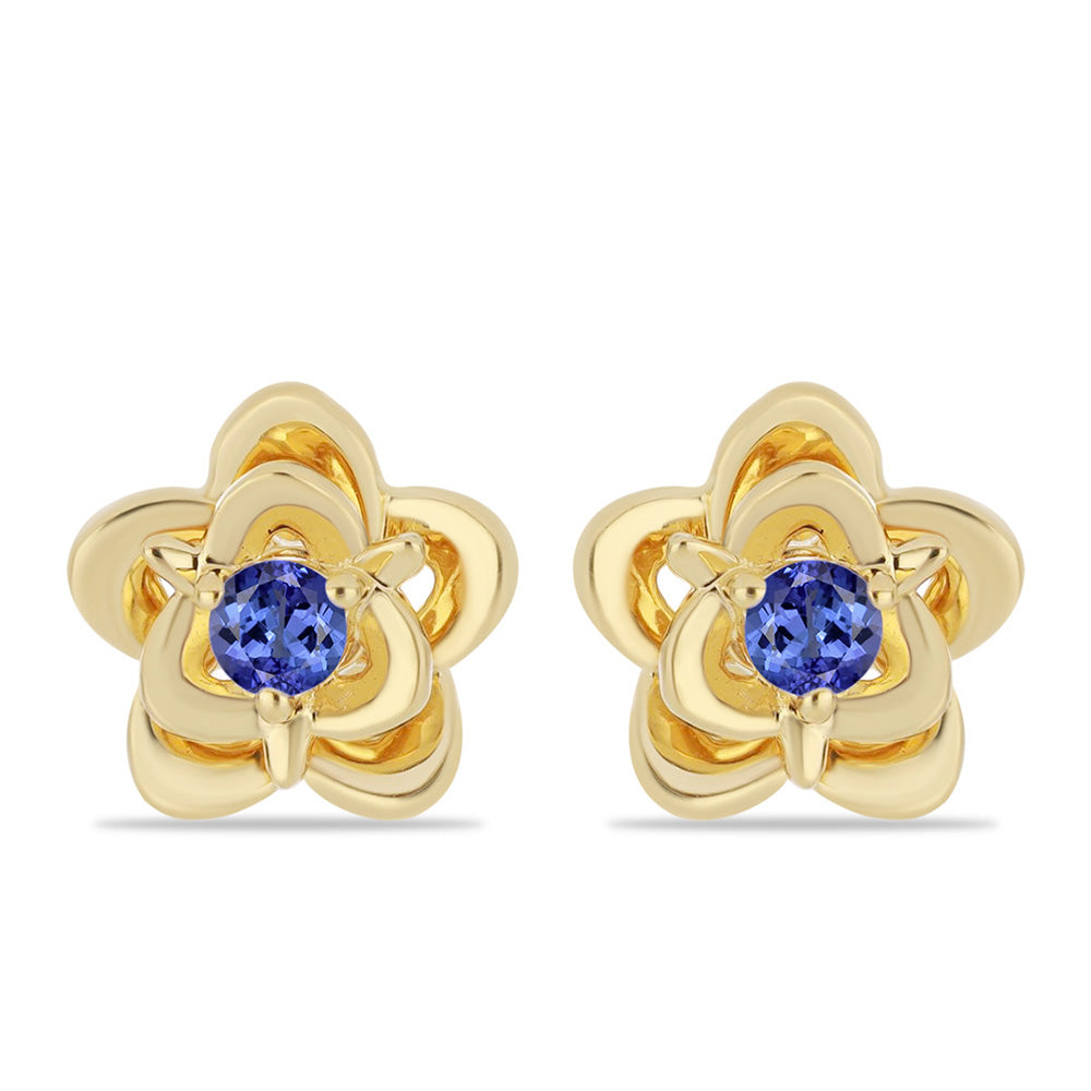 Goldplattierte Silberohrringe mit Tansanit