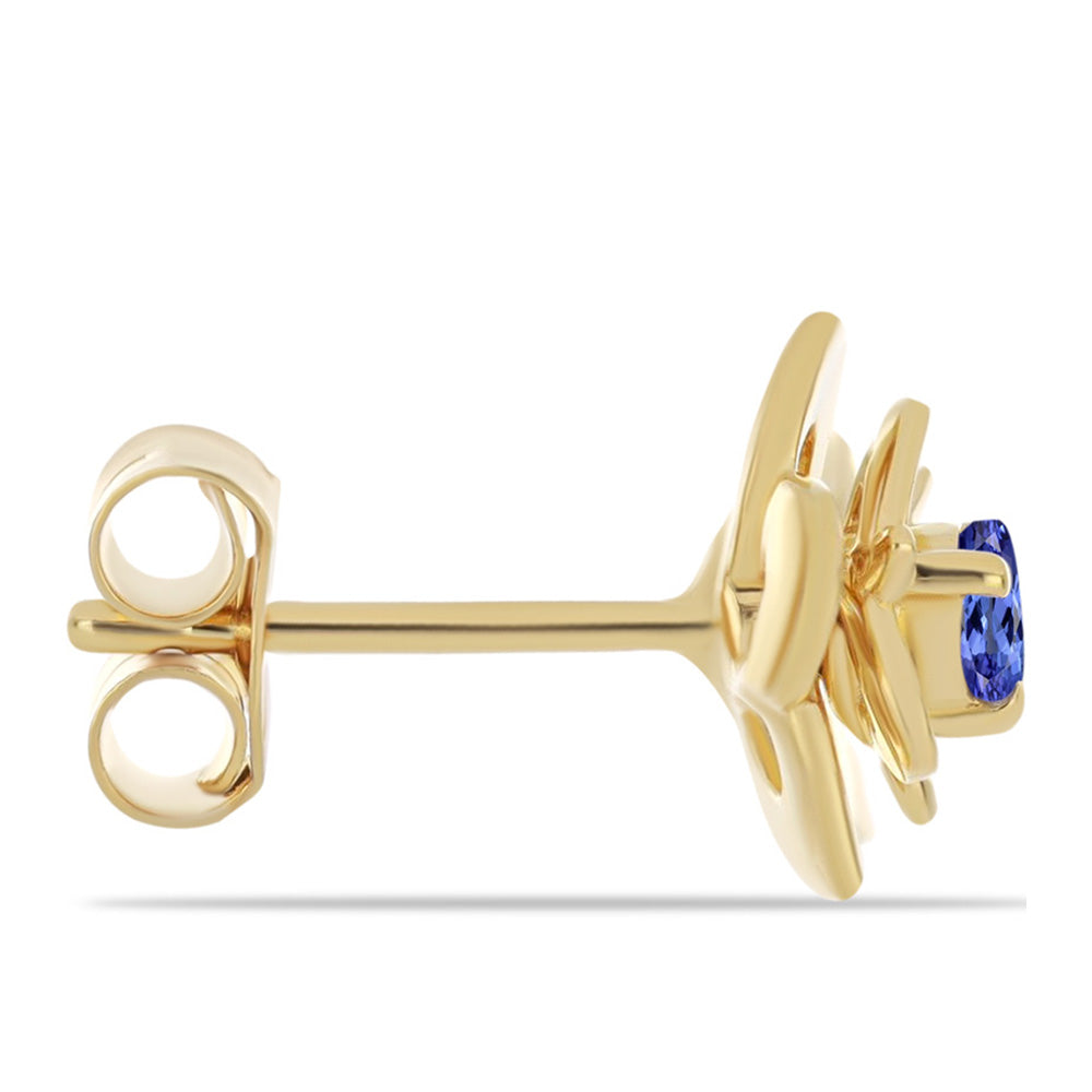 Goldplattierte Silberohrringe mit Tansanit