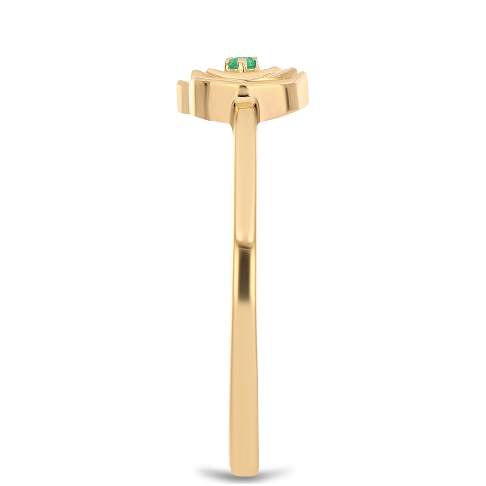 Goldplattierter Silberring mit brasilianischem Smaragd