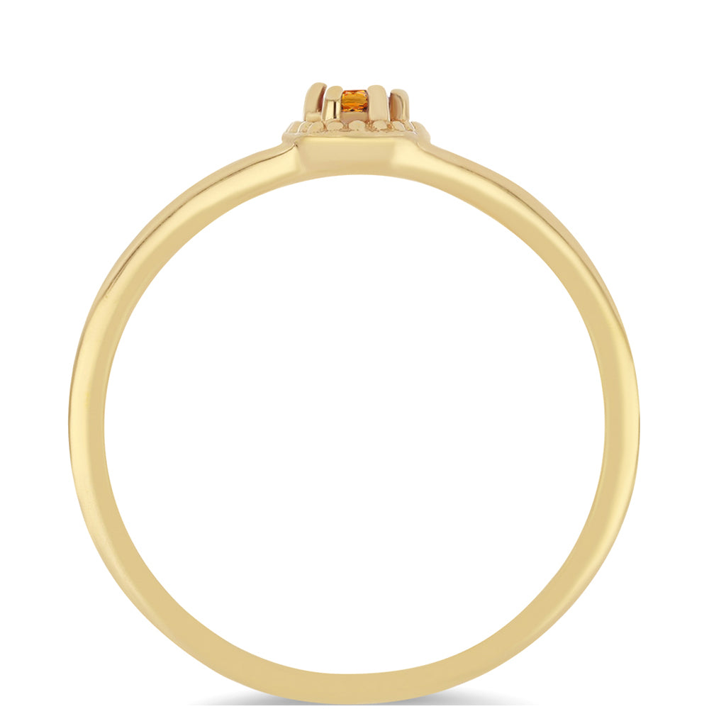 Goldplattierter Silberring mit Citrin aus Madeira