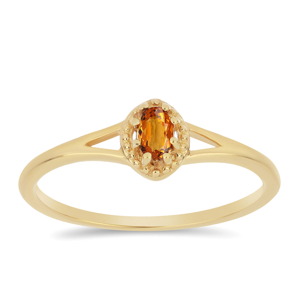 Goldplattierter Silberring mit Citrin aus Madeira
