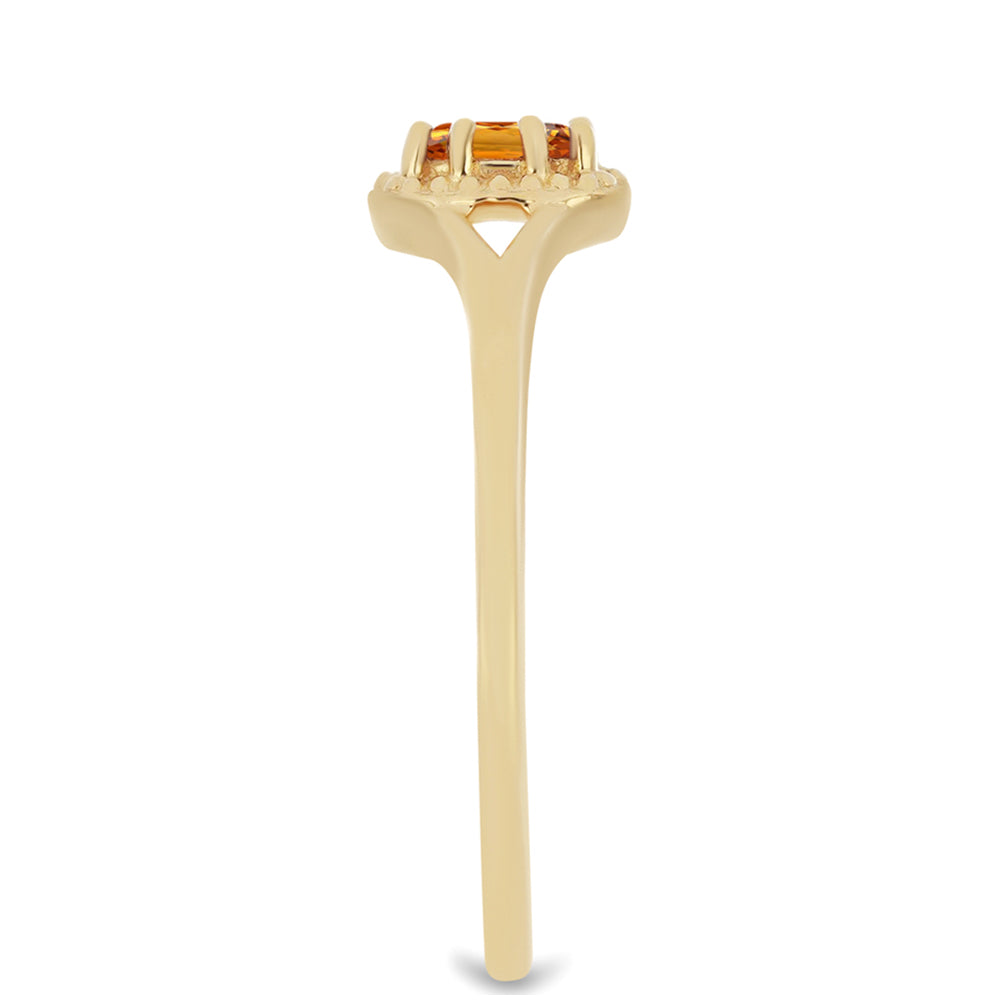 Goldplattierter Silberring mit Citrin aus Madeira