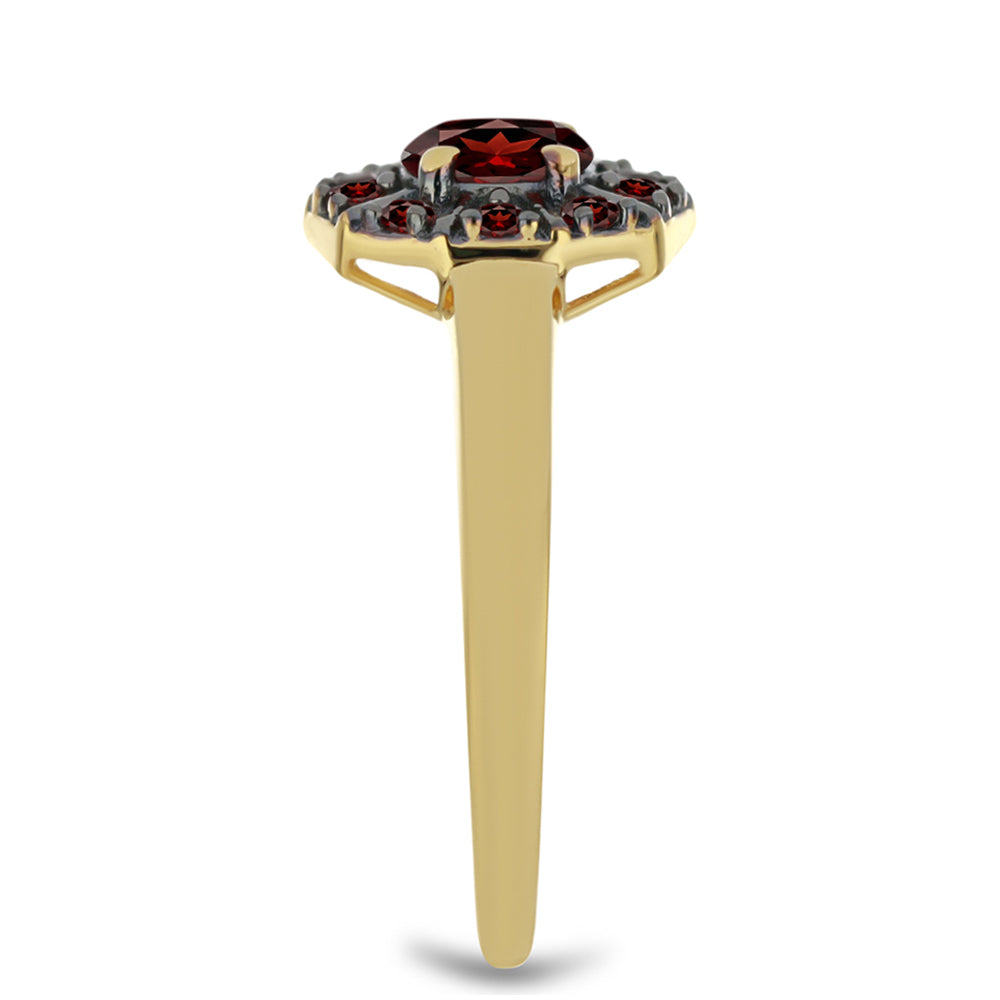 Goldplattierter Silberring mit Barton Granat