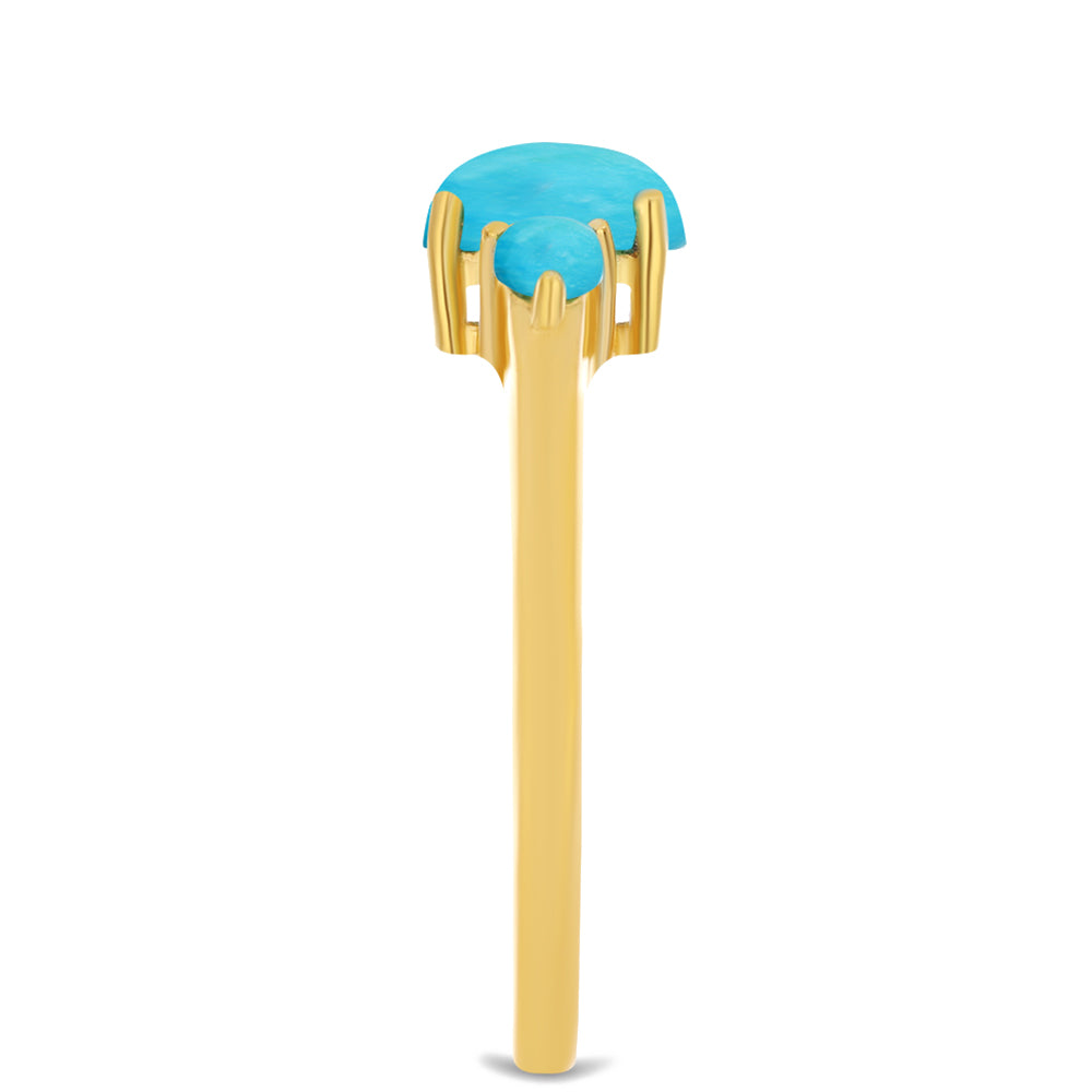 Goldplattierter Silberring mit Dornröschen Türkis