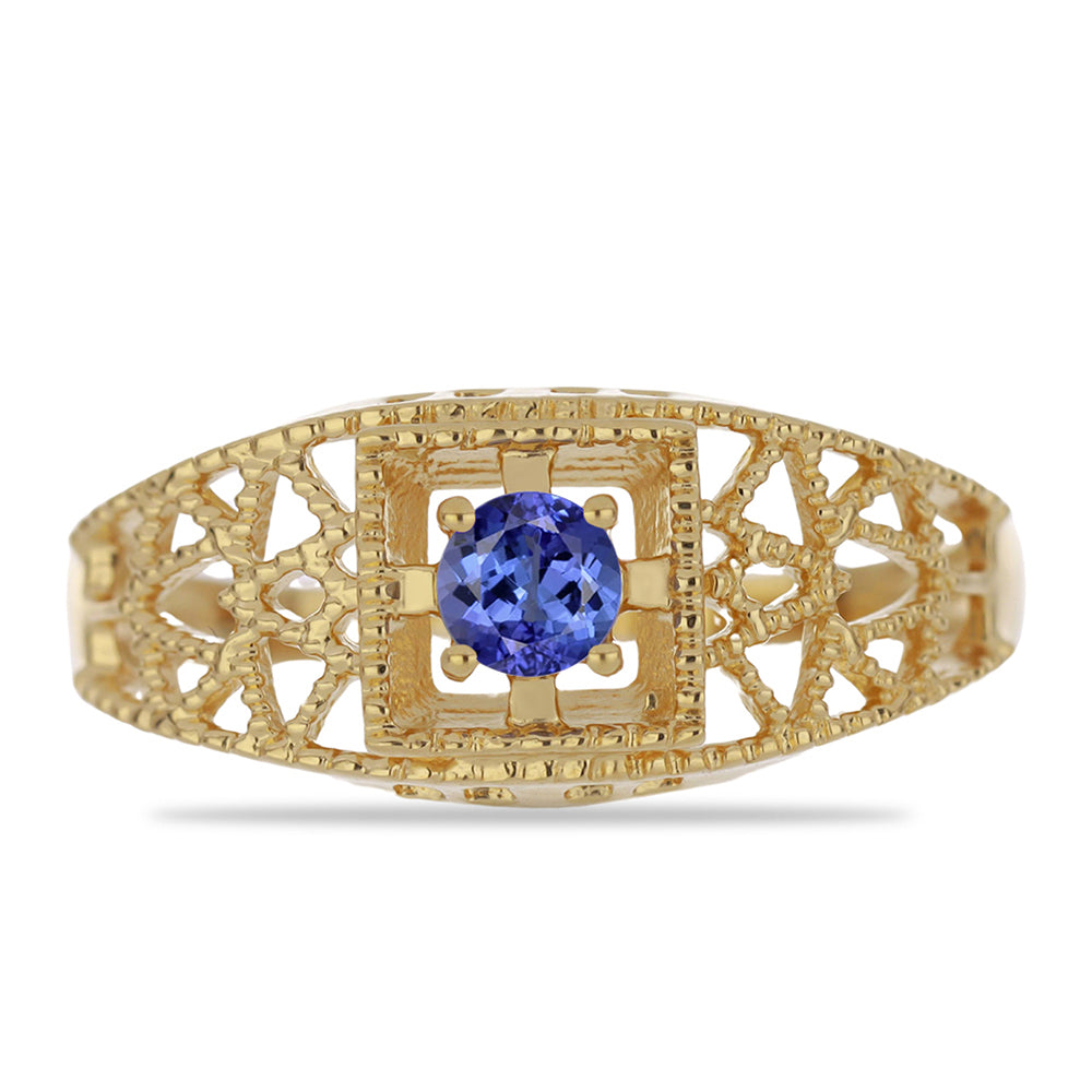 Goldplattierter Silberring mit Tansanit