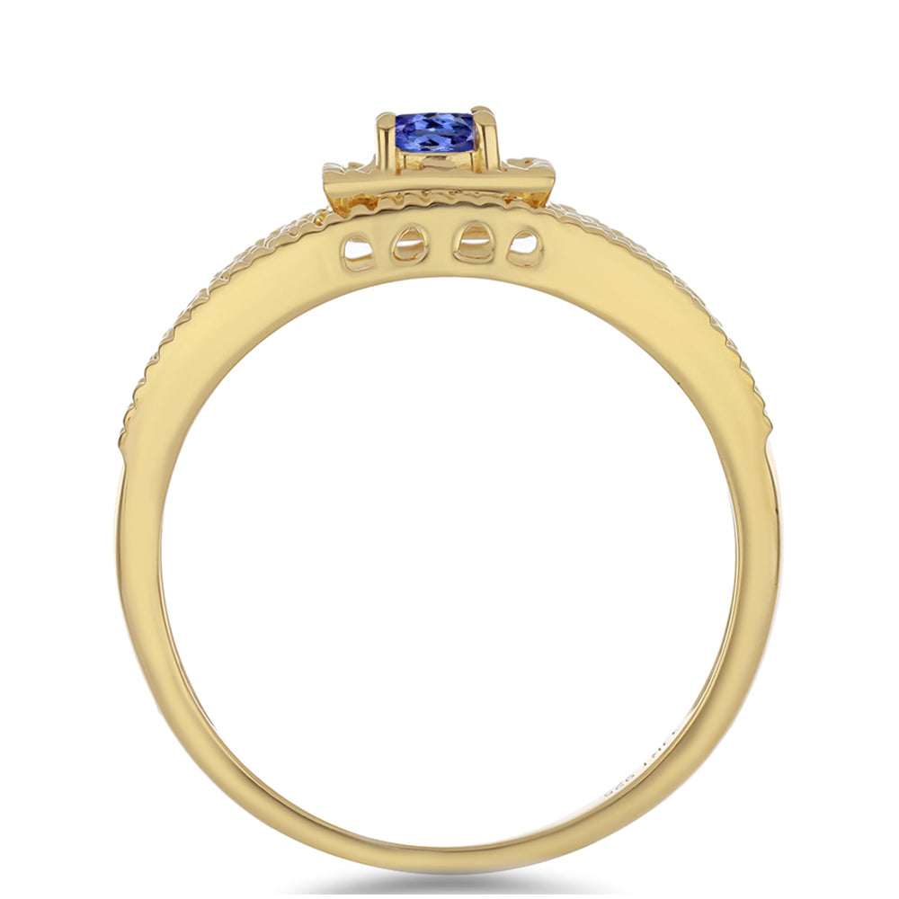 Goldplattierter Silberring mit Tansanit