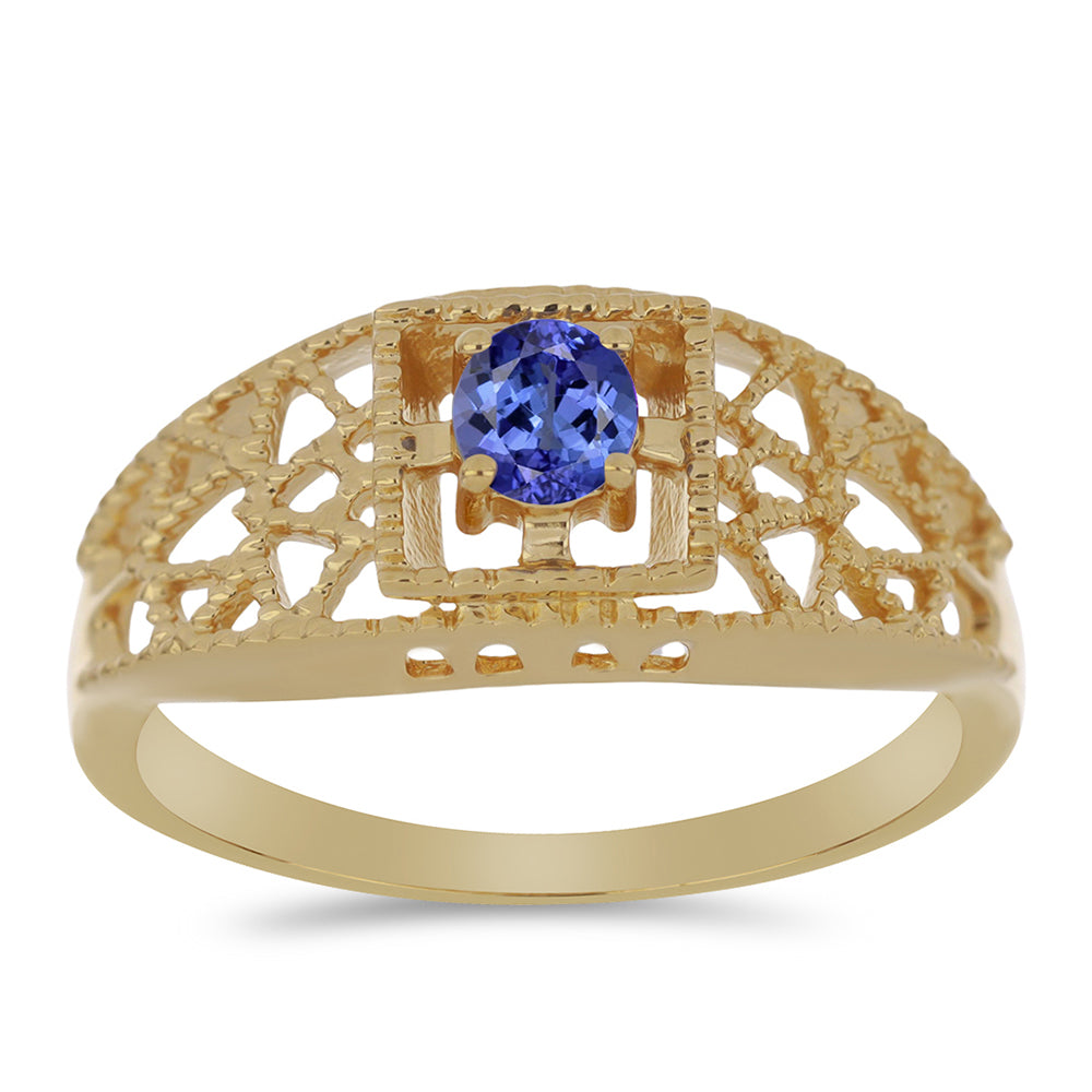 Goldplattierter Silberring mit Tansanit