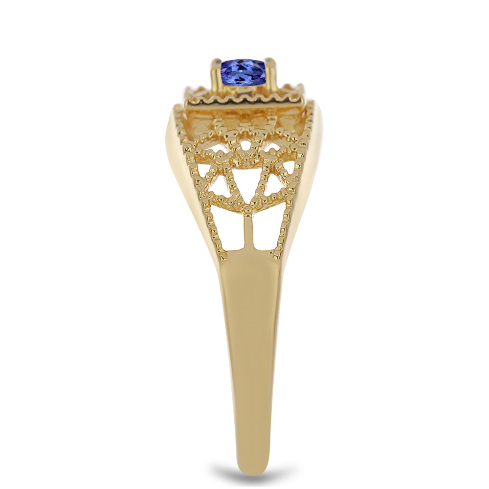 Goldplattierter Silberring mit Tansanit