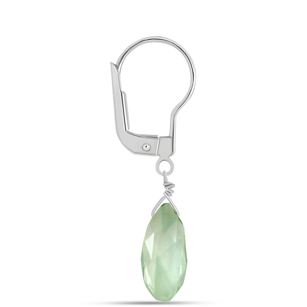Silberohrringe mit grünem Amethyst